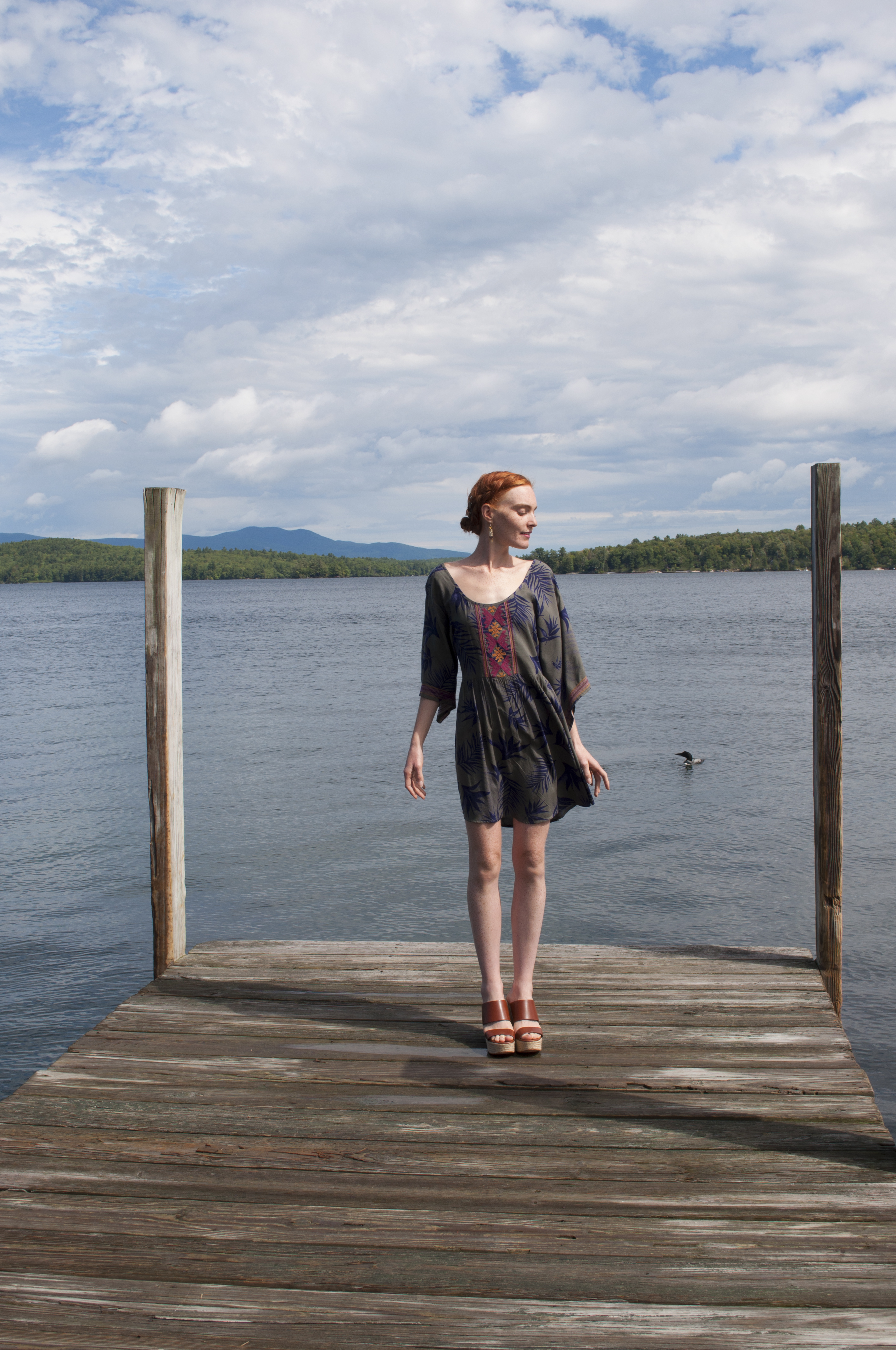 summer dress at weirs beach lake winnipesaukee fashion blog