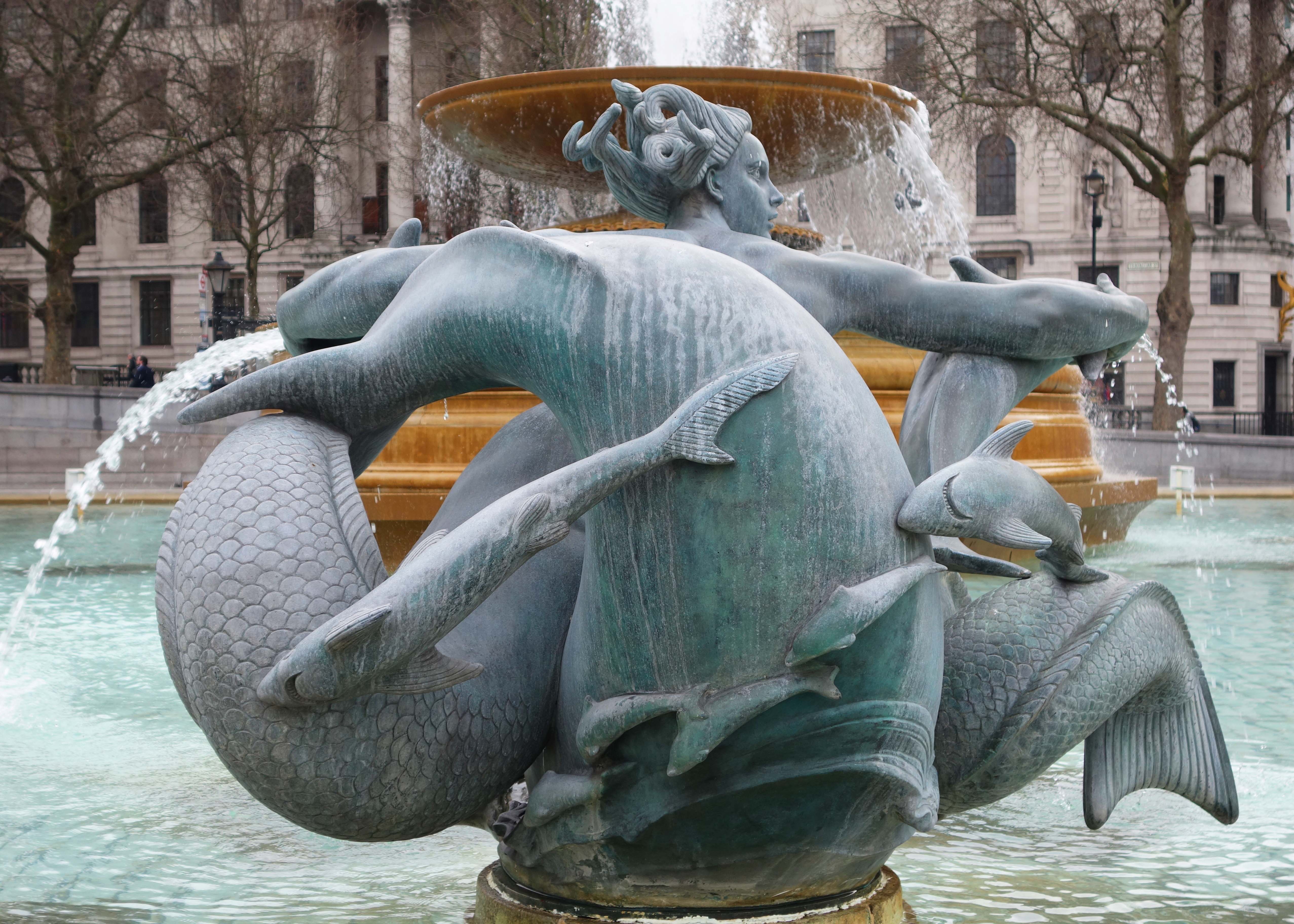 Fountain at Trafalgar Square London England