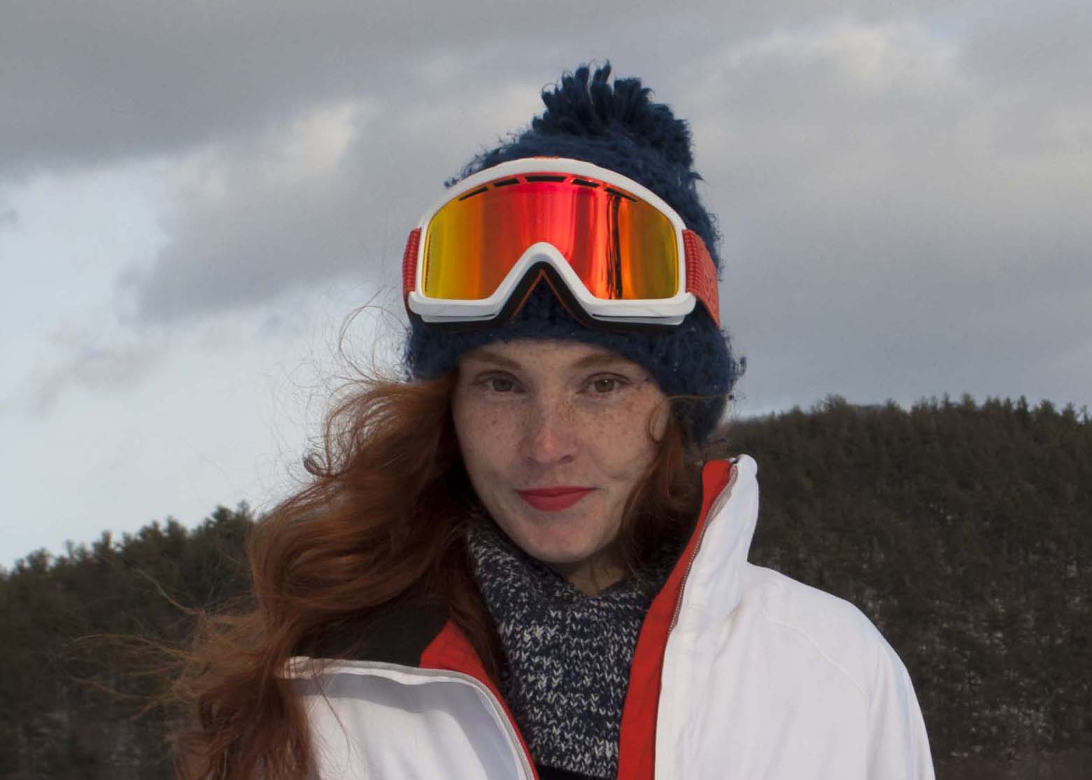 fashionable ski wear on the slopes