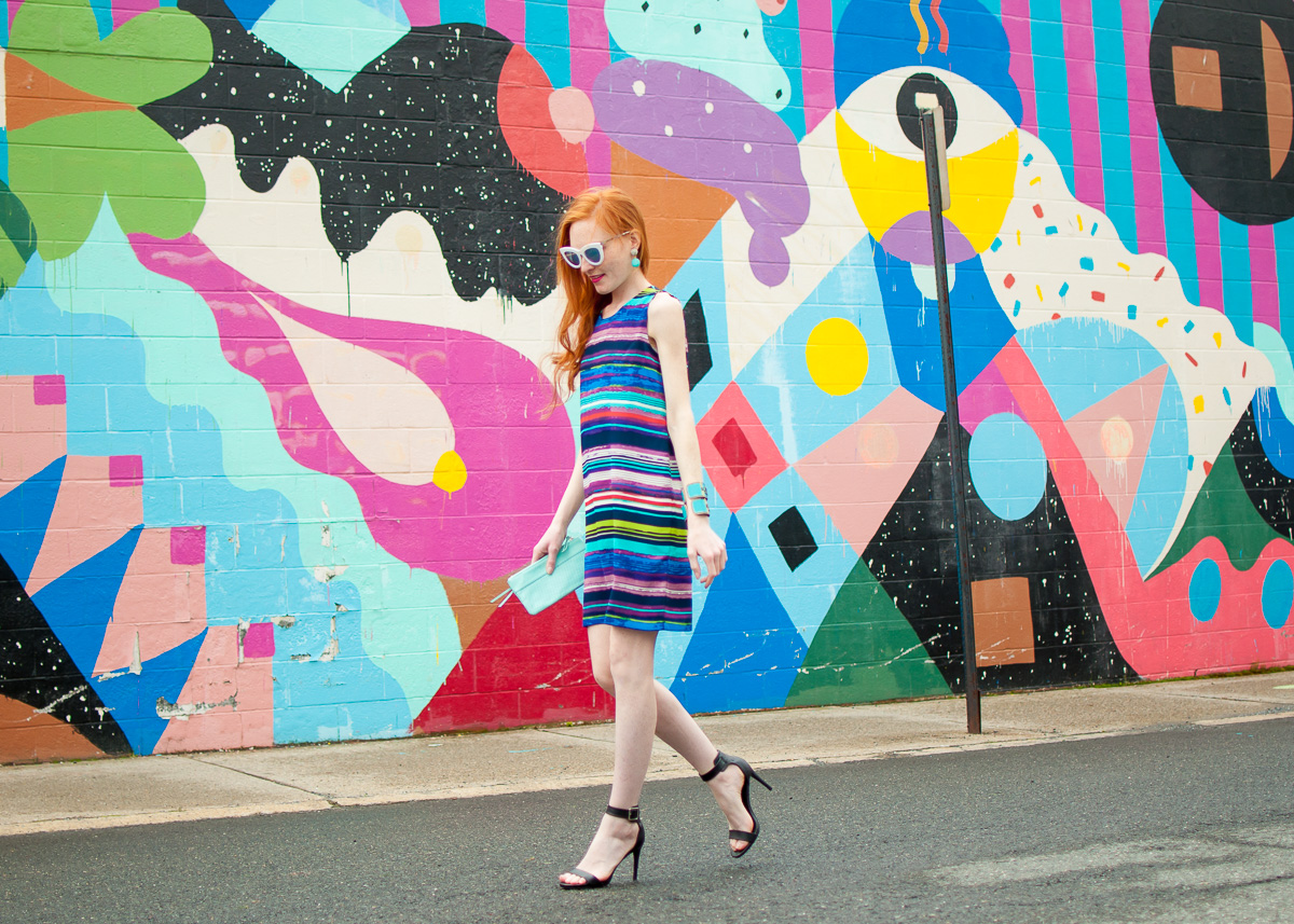 colorful street style Cynthia Rowley summer dress color pop