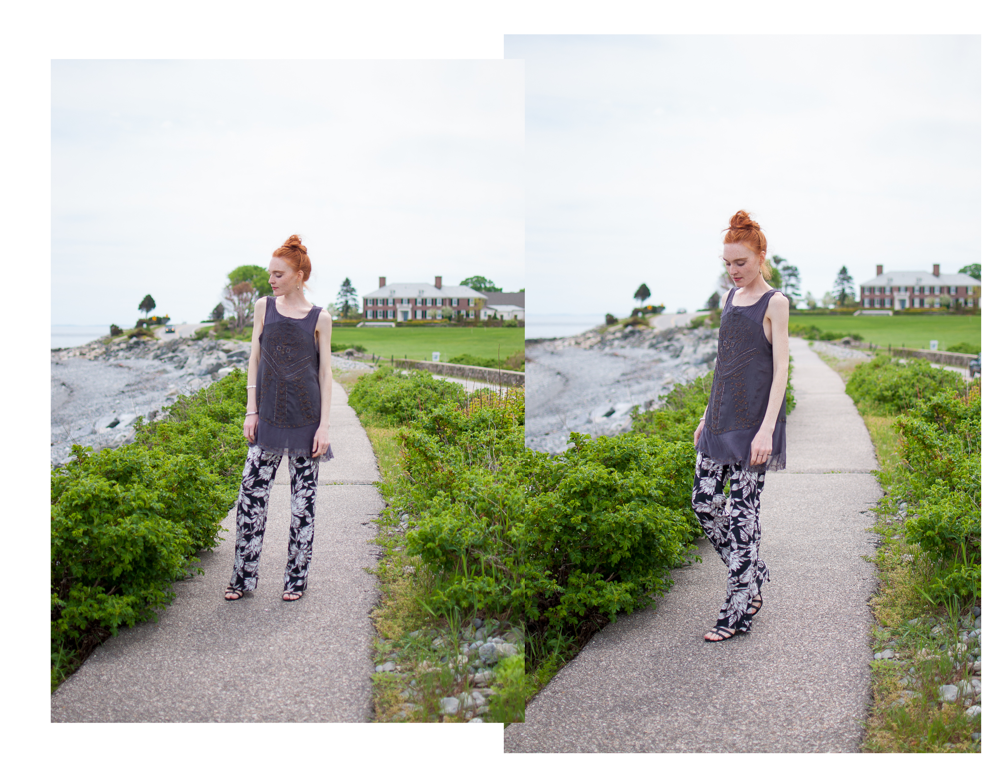 summer layering guide with Free People tunic and Banana Republic pants