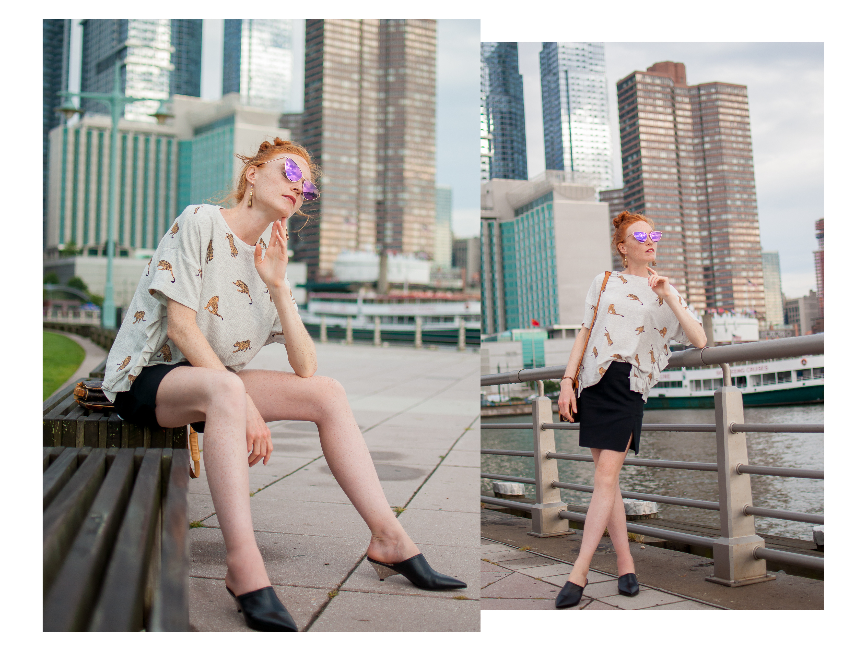 minimalistic New York City style wearing Zara, Express, and Louis Vuitton 