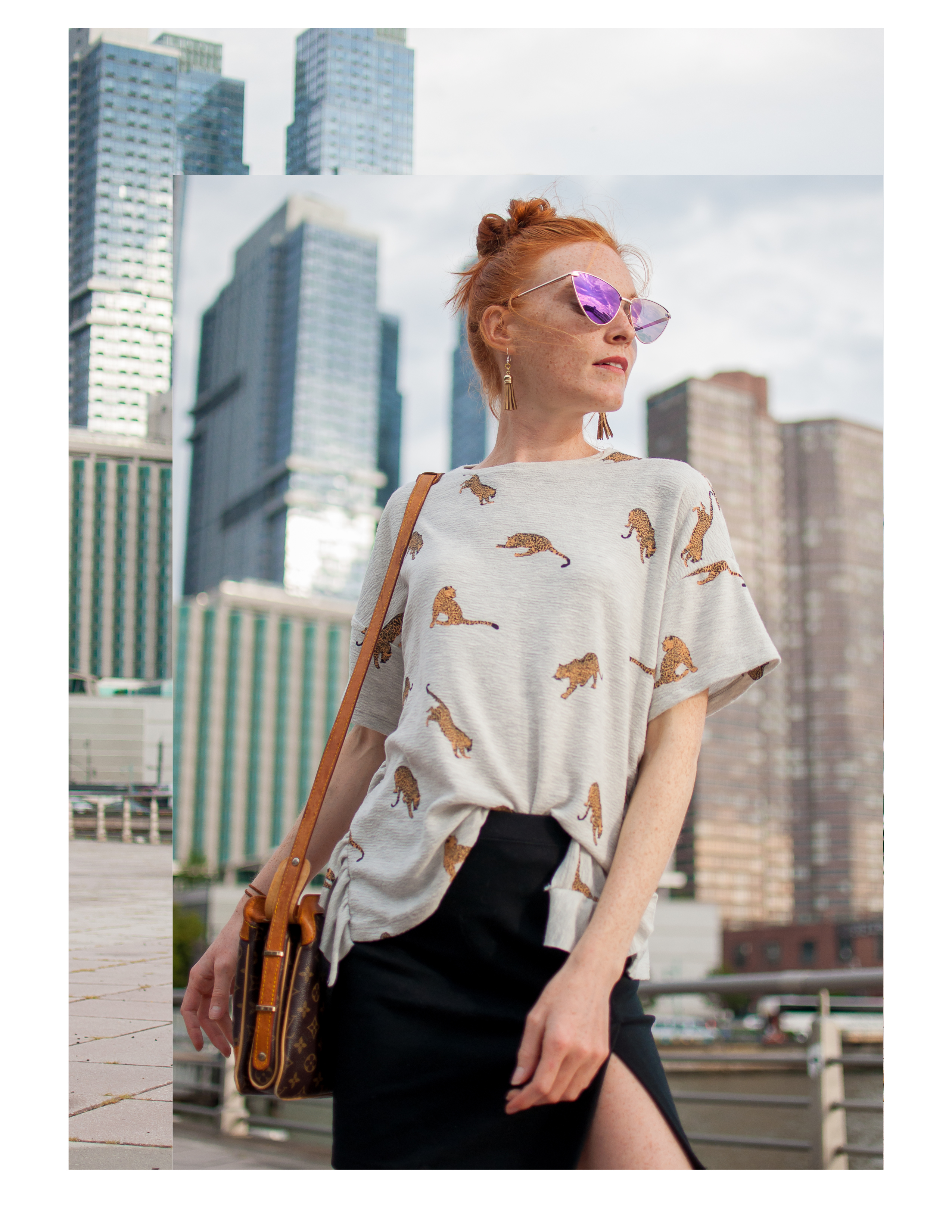 minimalistic NYC style wearing Zara, Express, and Louis Vuitton 