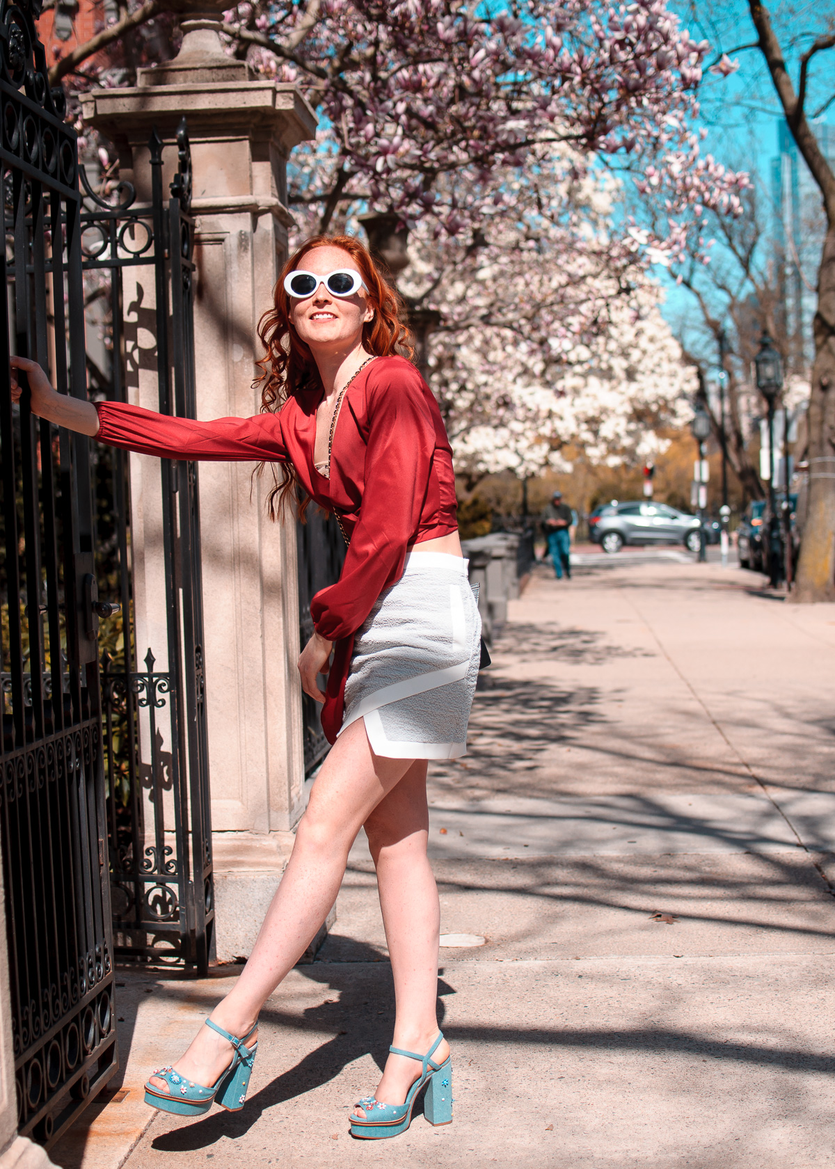 quay sungalsses on fashion blogger Mary O'Neill