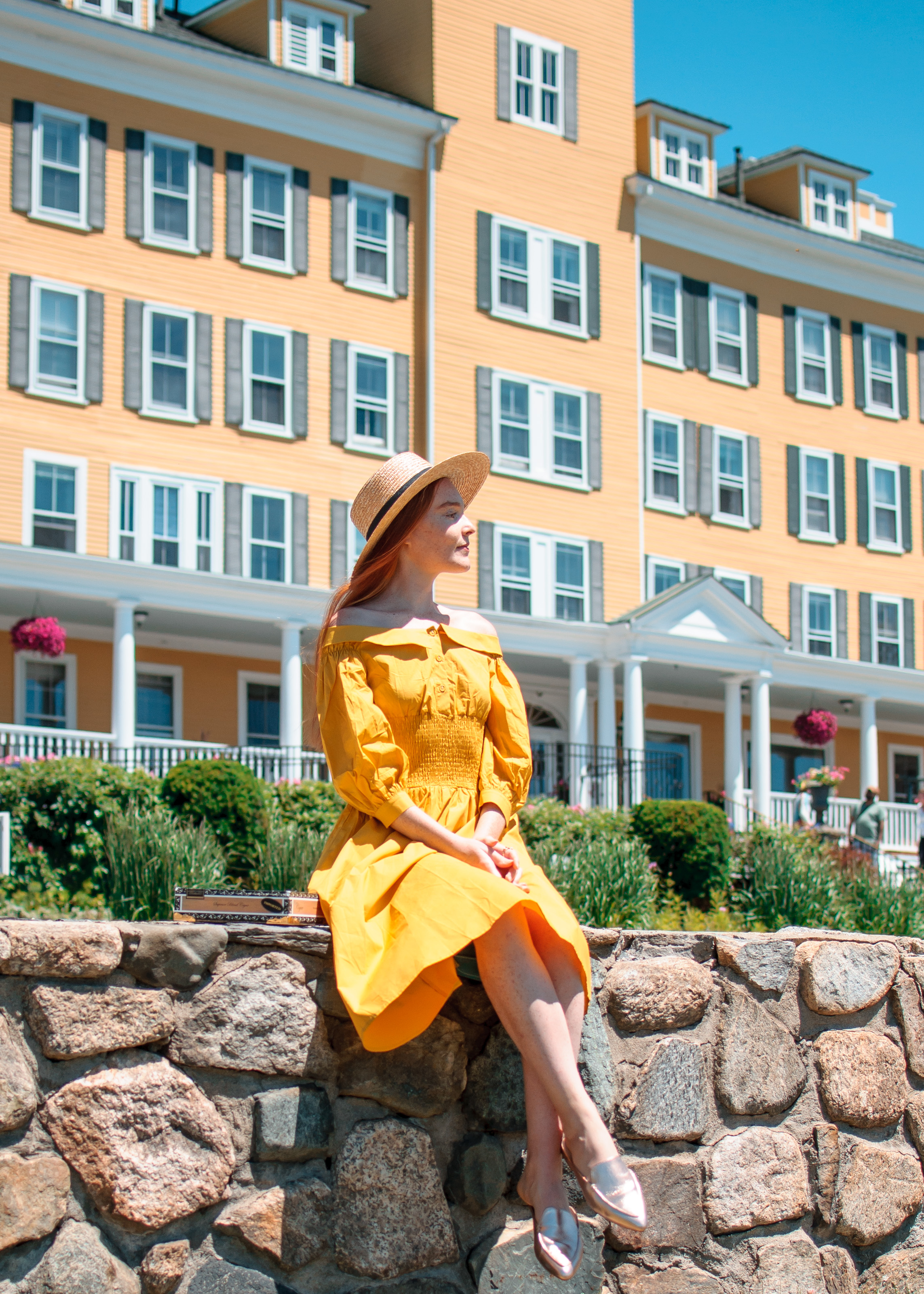 yellow dress at Mountain View Grand Resort and spa in New Hampshire