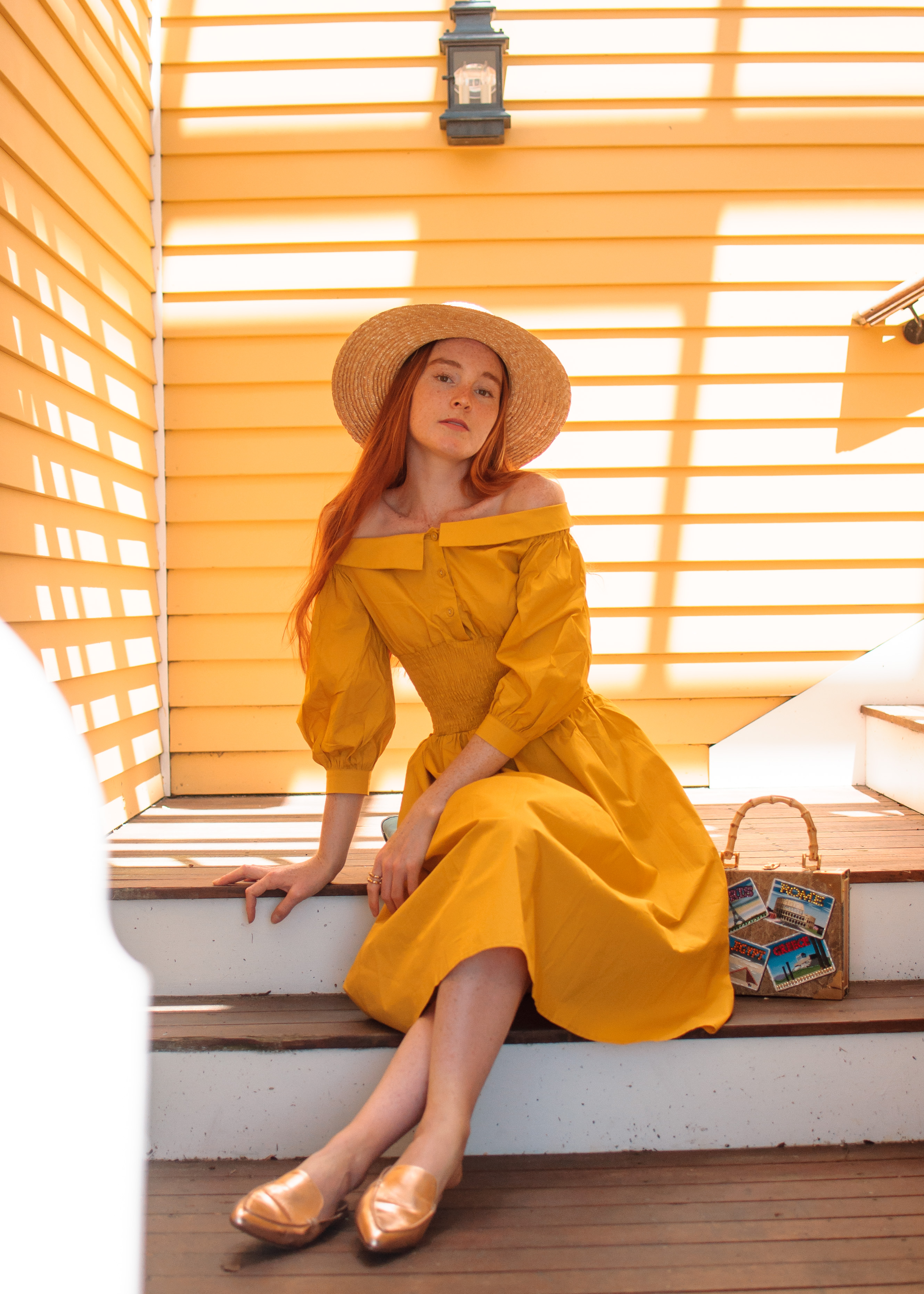 chicwish off the shoulder yellow dress 