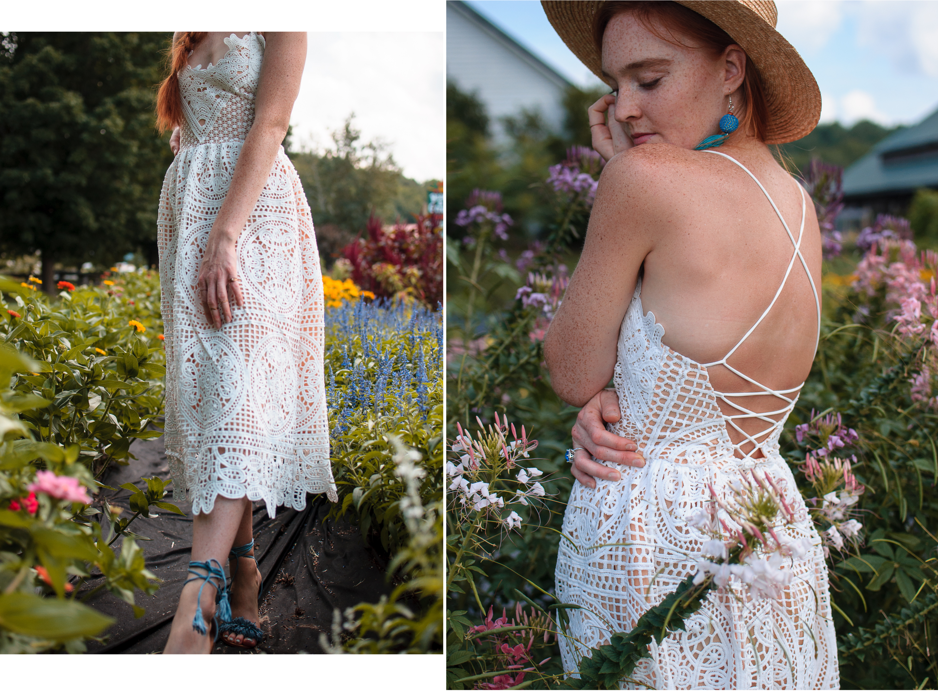 chicwish moonlit cross back white crochet dress